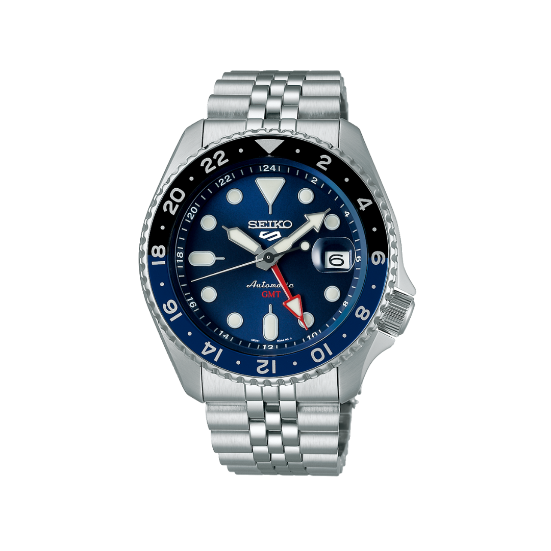 Seiko 5 - Automatique GMT 3 Aiguilles Bleu