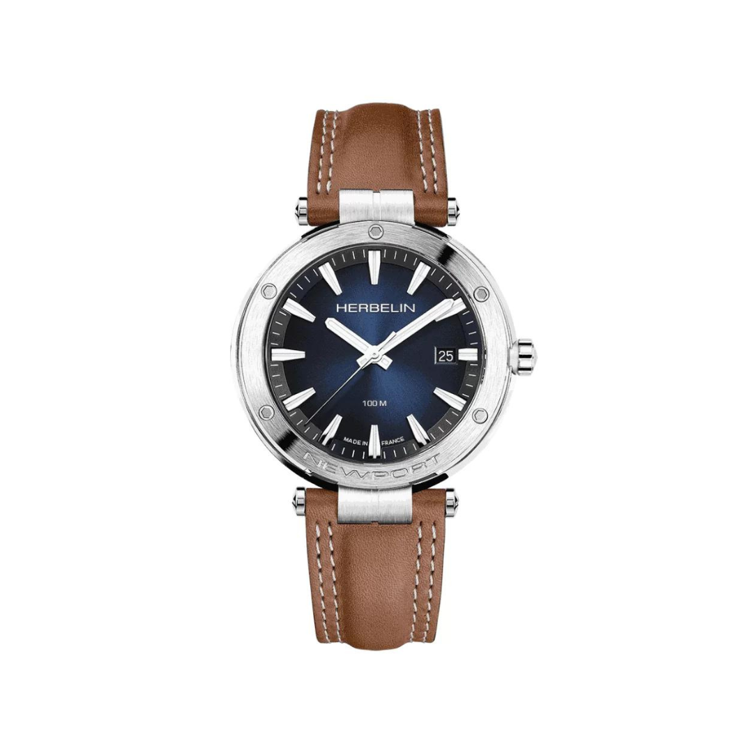 Herbelin Newport Bleu Cuir Marron