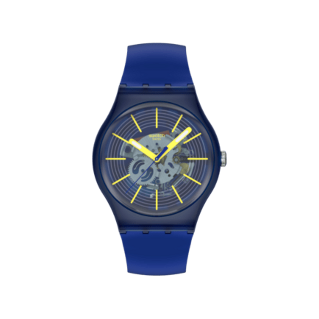 Swatch Revealed in the Depths SO29I100 sur fond blanc