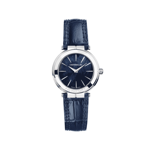 Herbelin Newport Slim Cuir Bleu