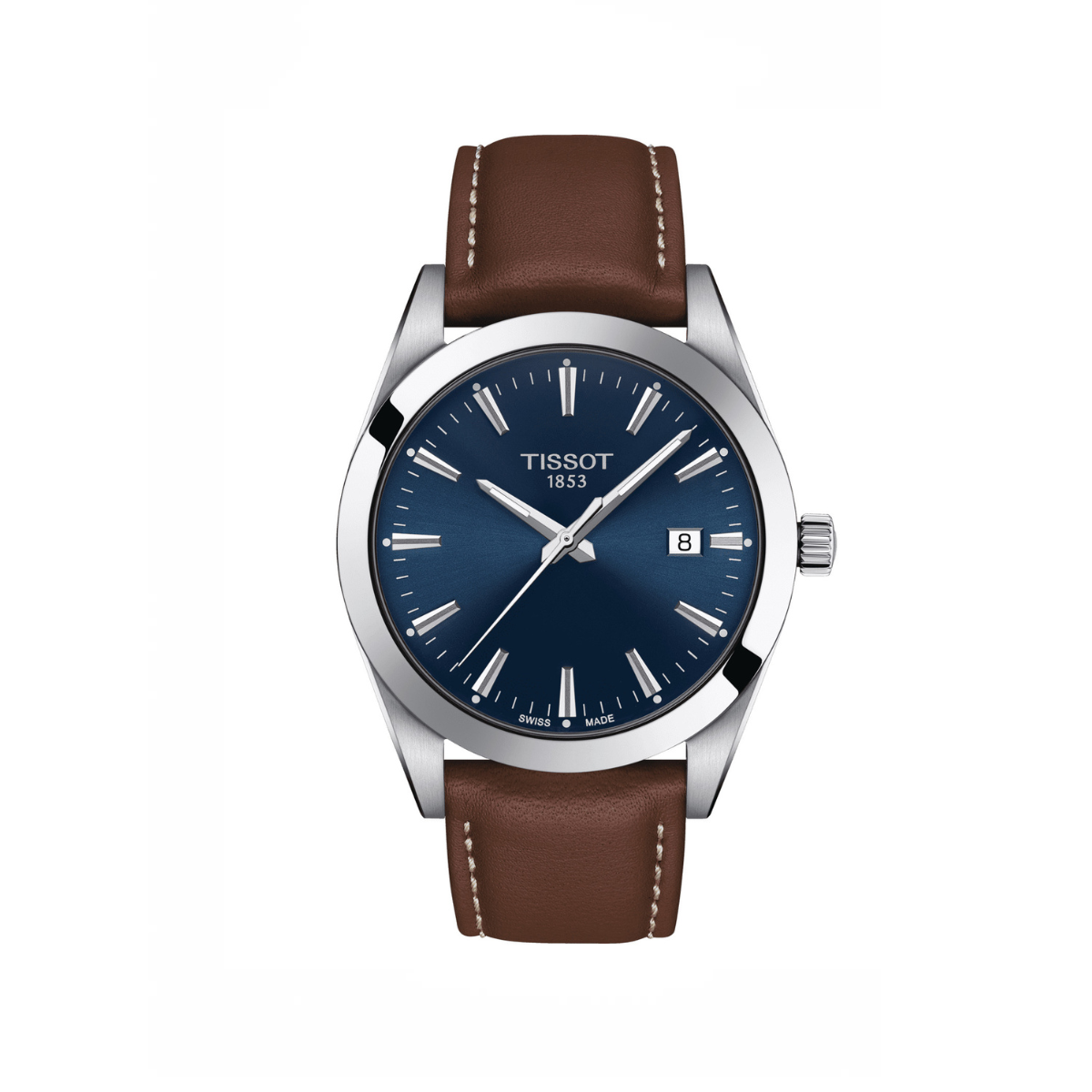 Tissot Gentleman Bleu Cuir Marron
