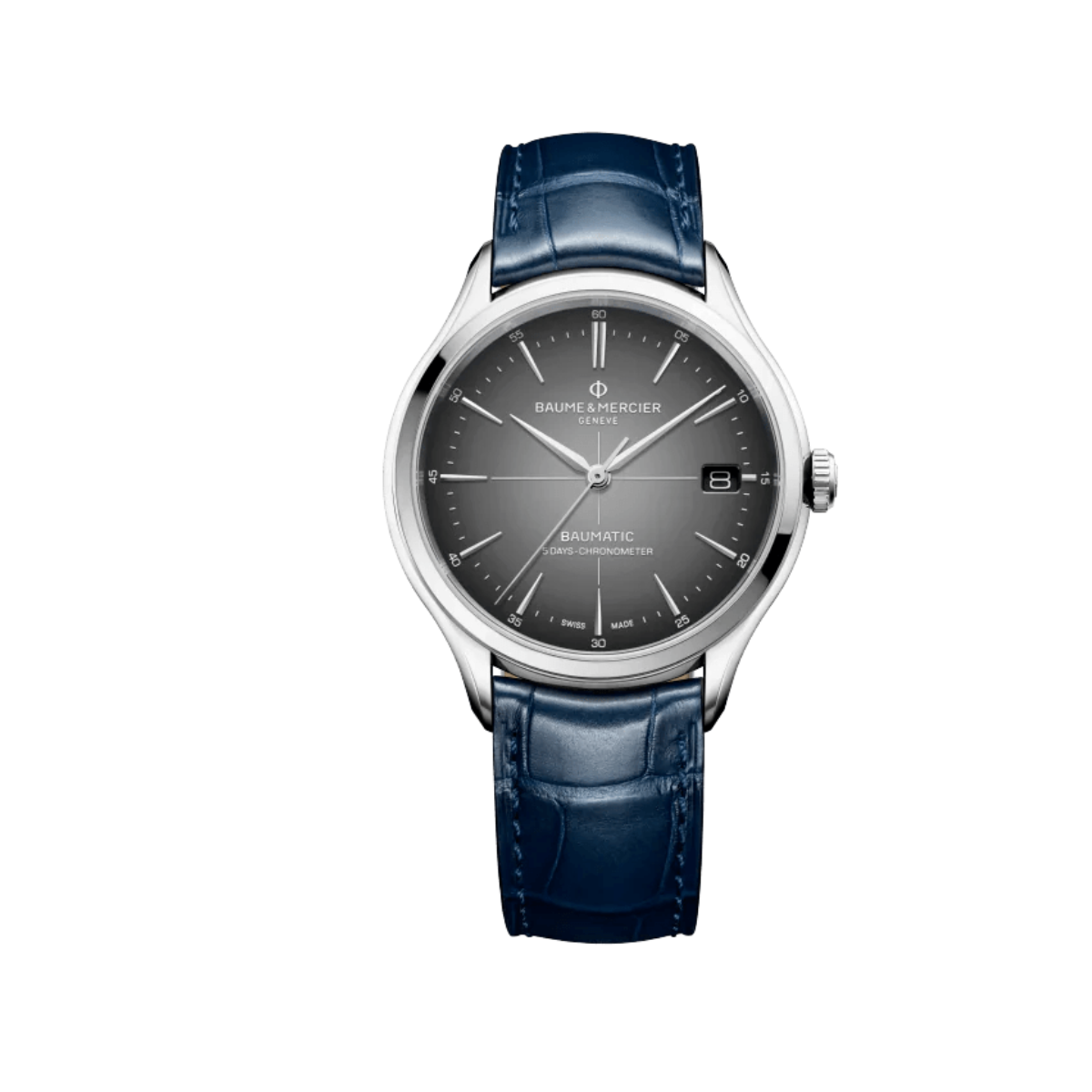 Baume Et Mercier Clifton Baumatic Cuir Bleu