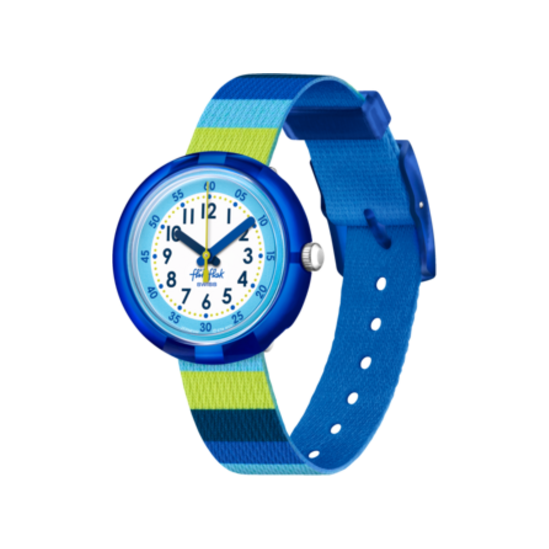 Flik Flak Stripy Blue FPNP112 sur fond blanc