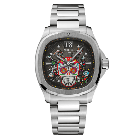 Mido Multifort TV Big Date Alebrijes — bracelet acier