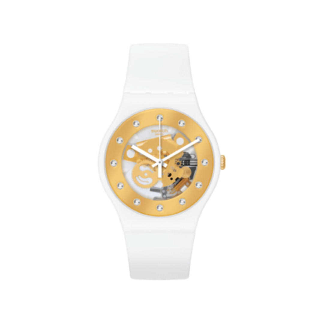 Swatch Sunray Glam SO29W105-14 sur fond blanc