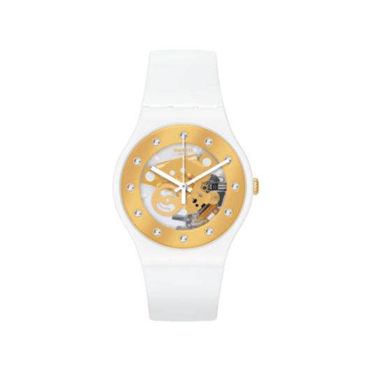 Swatch Sunray Glam SO29W105-14 sur fond blanc