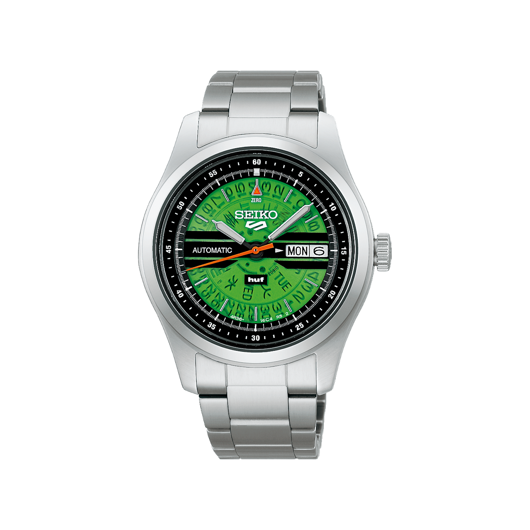 Montre Seiko 5 SRPM09K1 sur fond blanc