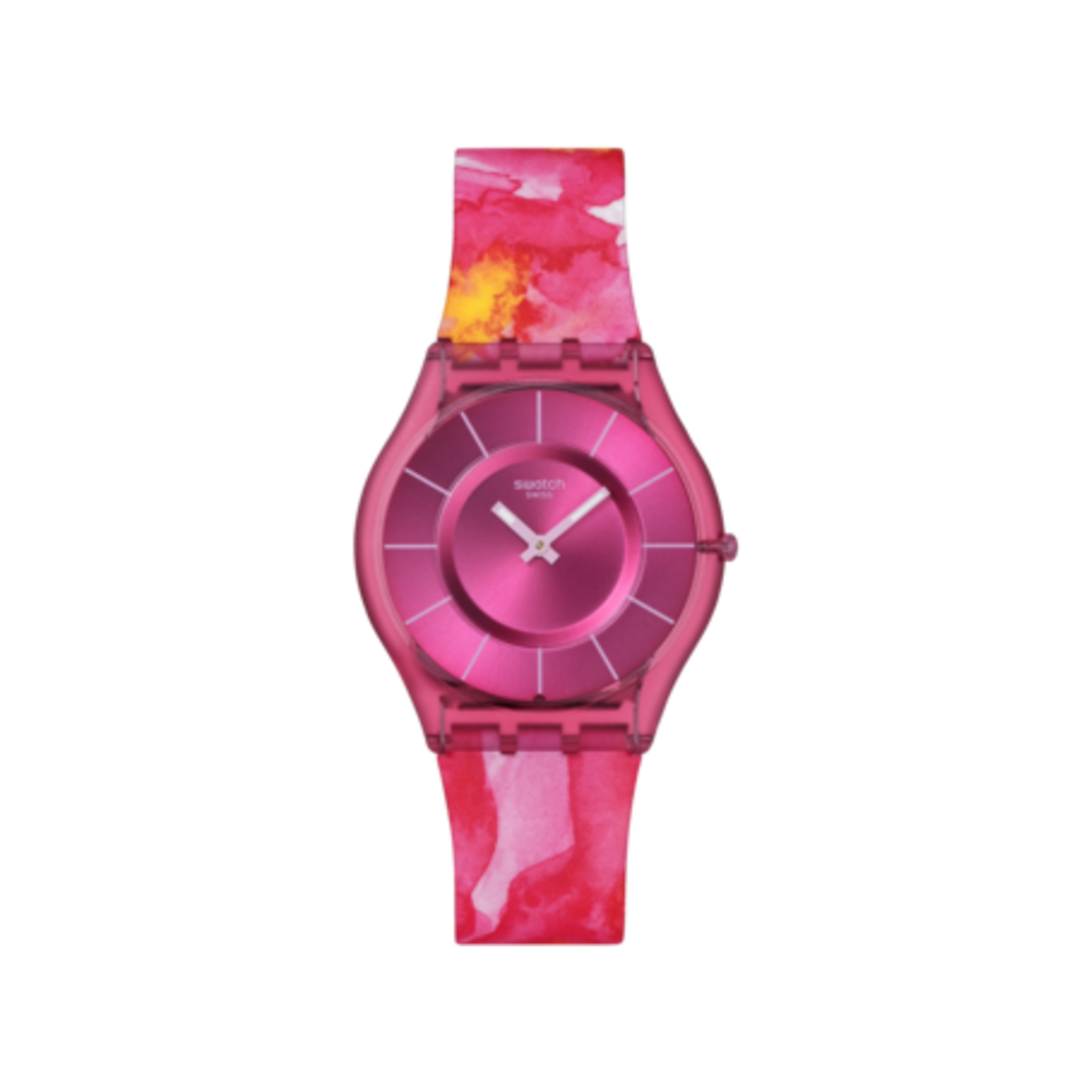 Swatch Paradise Petals SS08P113 sur fond blanc