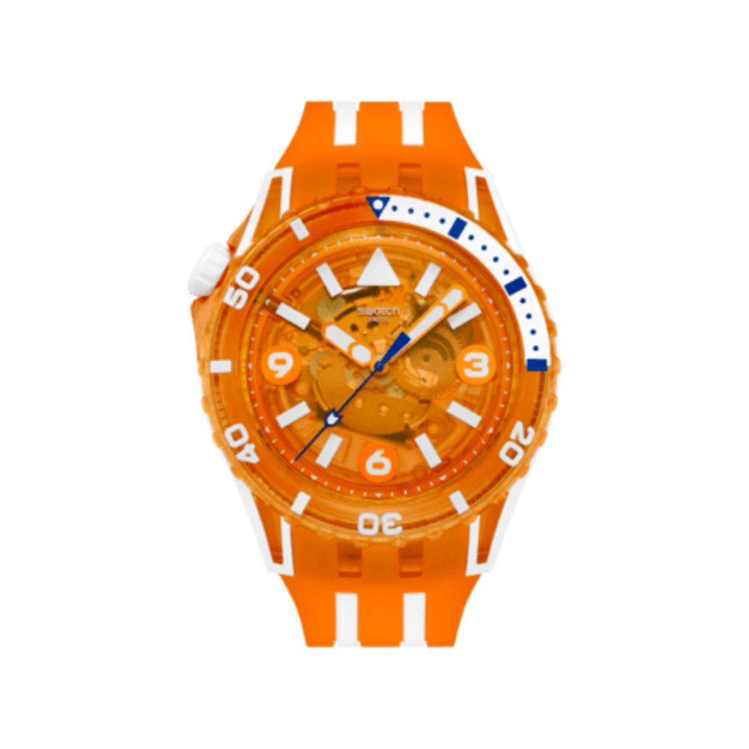 Swatch Pacific Sea Nettle SSCU09O100 sur fond blanc