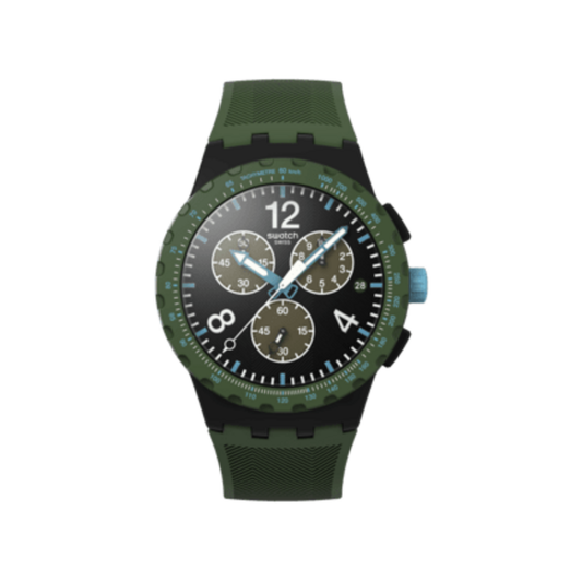 Swatch Olive Rush SUSB421 sur fond blanc