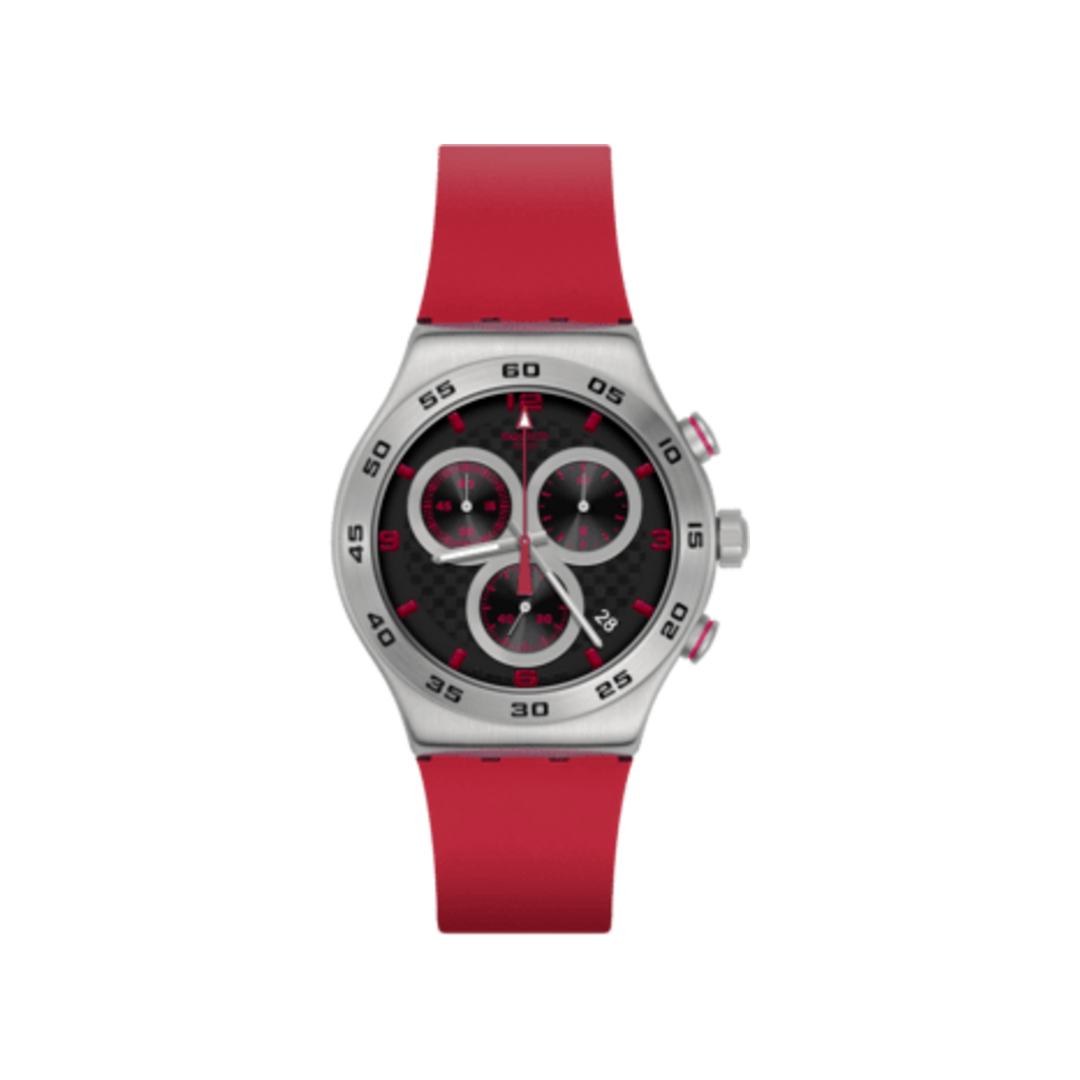 Swatch Crimson Carbonic Red YVS524 sur fond blanc