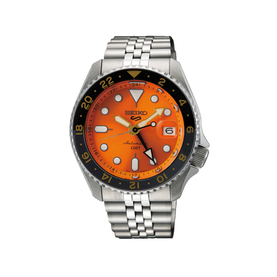 Seiko 5 - Automatique 3 Aiguilles Orange GMT